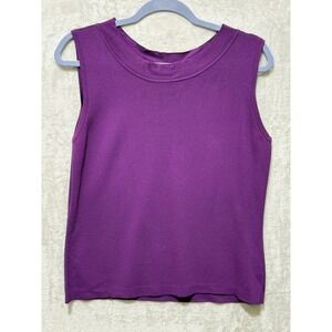 Womens Purple Knit Sleeveless Top XL Pullover Career Casual